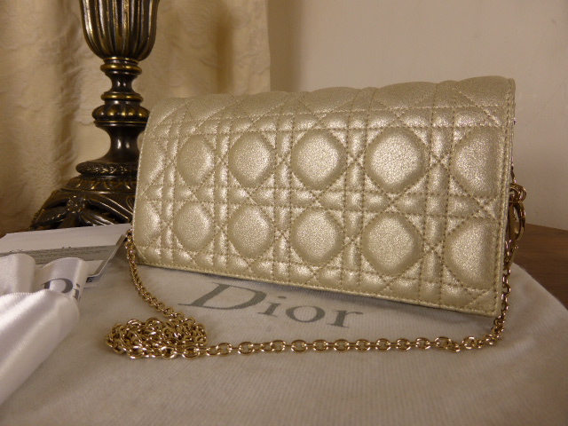 Dior Rendez Vous Lady Dior Cannage Evening Bag in Champagne Metallic  SOLD