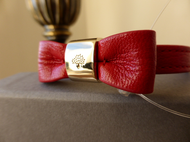 Mulberry Bow Bracelet in Bright Red Glossy Goat - SOLD