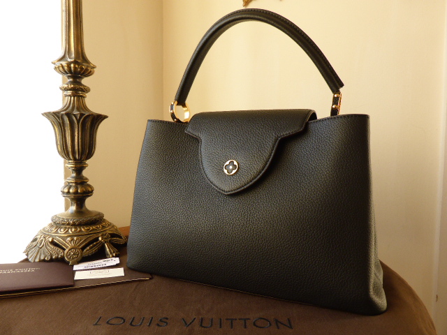 Louis Vuitton Black & Galet Calfskin City Steamer mm - Handbag | Pre-owned & Certified | used Second Hand | Unisex
