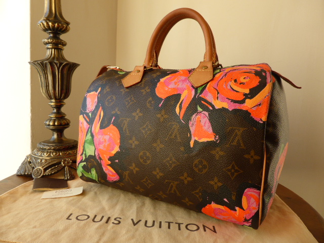 Louis Vuitton Speedy Handbag Limited Edition Monogram Roses 30