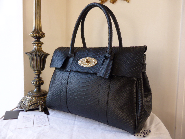 Mulberry Bayswater in Black Silky Snake with Feature Postmans Lock  - SOLD