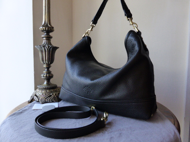 Mulberry East West Effie Hobo in Black Spongy Pebbled Leather  - SOLD