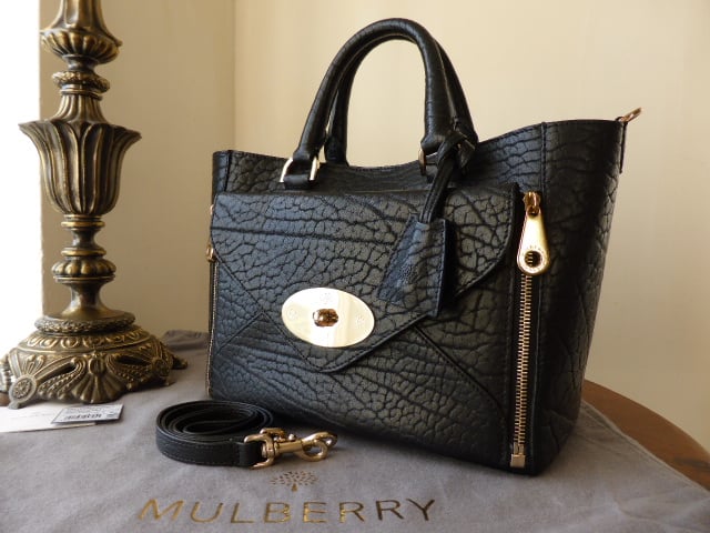 Mulberry Small Willow in Black Shrunken Calf Leather 