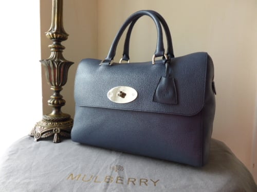 Mulberry Del Rey in Slate Blue Grainy Print Leather
