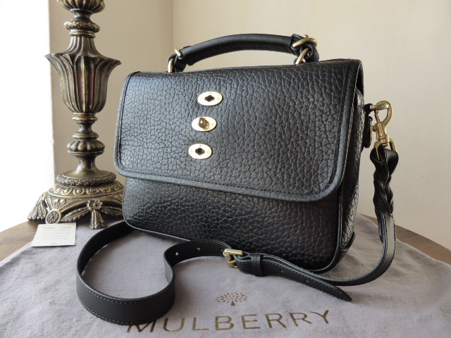 Mulberry Bryn in Black Shiny Grain Leather 