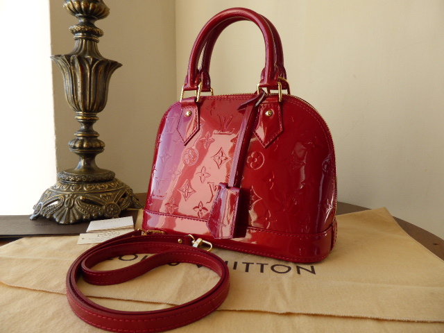 Louis Vuitton Monogram Vernis Alma BB Pomme d'Amour Shoulder Bag