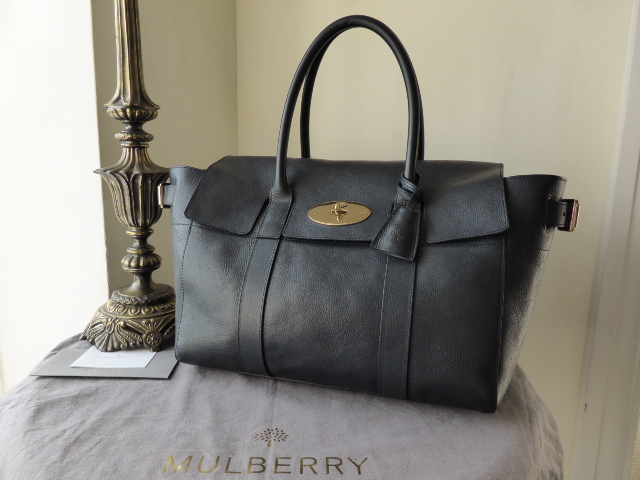 Mulberry Bayswater Buckle (Large) in Midnight Natural Leather - SOLD