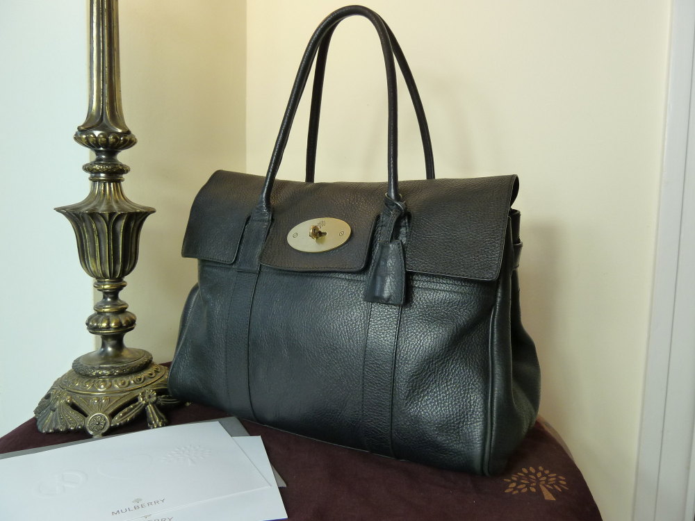 Mulberry Bayswater in Black Natural Leather 