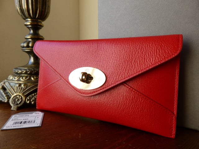 Mulberry Envelope Wallet / Purse in Red Shiny Goat Leather - New