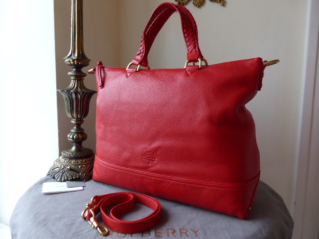 Mulberry Effie Tote in Bright Red Spongy Pebbled Leather - SOLD