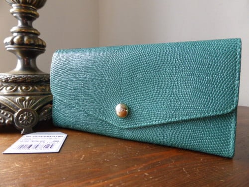Mulberry Dome Rivet Continental Purse Emerald Lizard Print