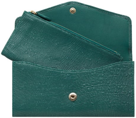 Mulberry Dome Rivet Continental Purse Emerald Lizard Print - SOLD