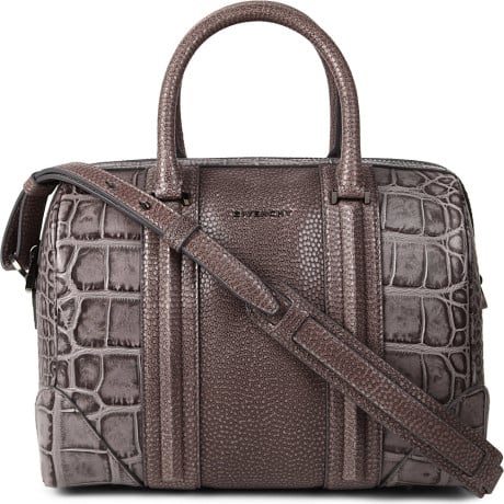 Givenchy Lucrezia Medium in Grey Animal Embossed Leather Bowling Bag - SOLD