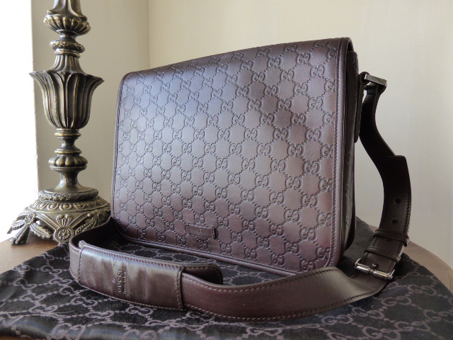 Gucci Guccissima Leather Satchel Messenger Bag