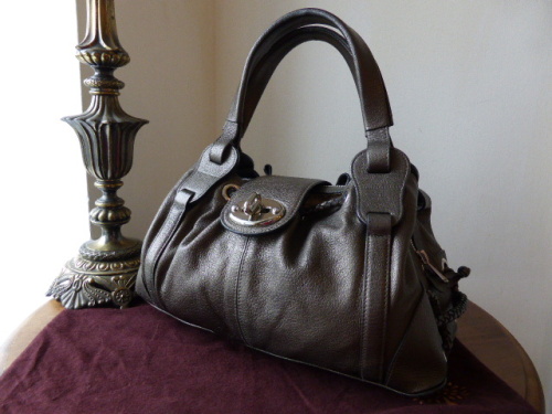 Mulberry Agyness in Gunmetal Goatskin