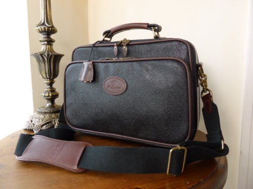 Mulberry Flight Bag In Black Branston Scotchgrain Leather Sold