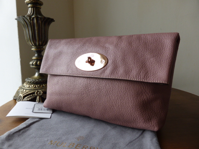 Mulberry Clemmie Clutch in Dark Blush Glossy Goat with Rose Gold Hardware - SOLD
