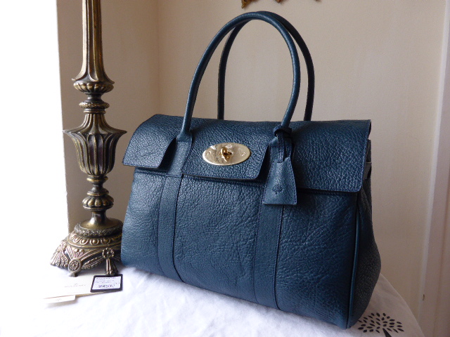 Mulberry Bayswater in Petrol Vegetable Tanned Lambskin - SOLD