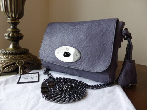 Mulberry Lily Buckle Chain in Foggy Grey Large Grain Nappa