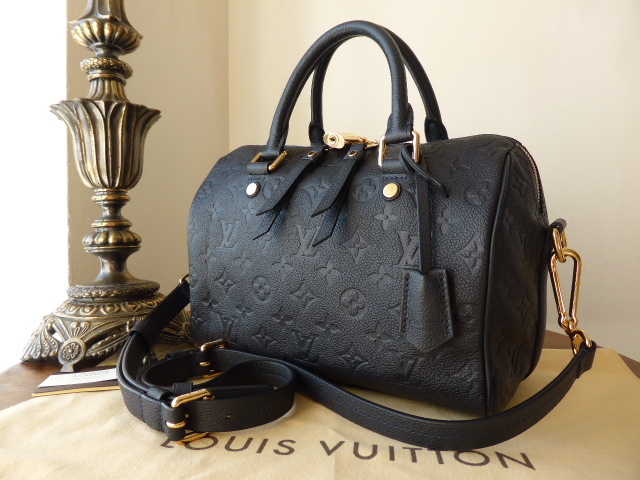 Louis Vuitton Monogram Black Empreinte Speedy 25 Bandouliere