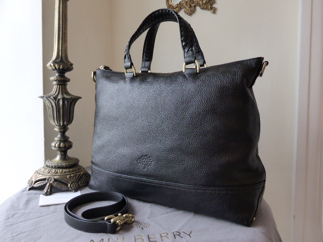Mulberry Effie Tote in Black Spongy Pebbled Leather - SOLD