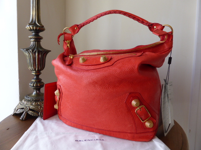 Balenciaga Giant Day in Coral Red Lambskin - SOLD