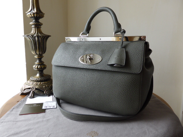Mulberry Small Suffolk in Pavement Grey Soft Grain Leather