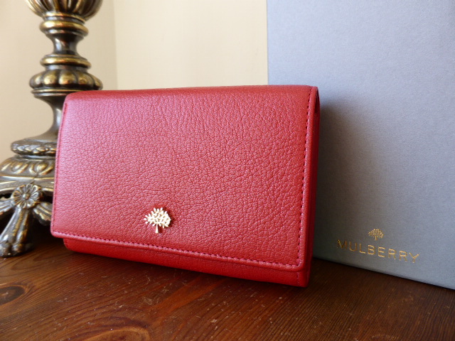 Mulberry clay small classic grain leather continental card holder wallet &  box - Labels Most Wanted