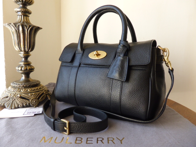Mulberry Small Bayswater Satchel in Black Natural Leather ref WL