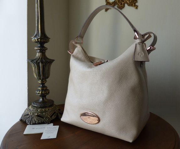 Mulberry Bella Hobo in Marshmallow White Soft Spongy Leather with Rose Gold