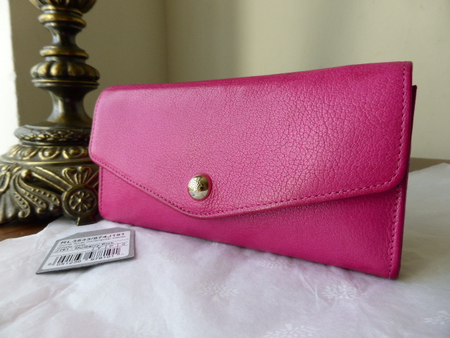 Mulberry Dome Rivet Continental Purse in Mulberry Pink Glossy Goat - SOLD