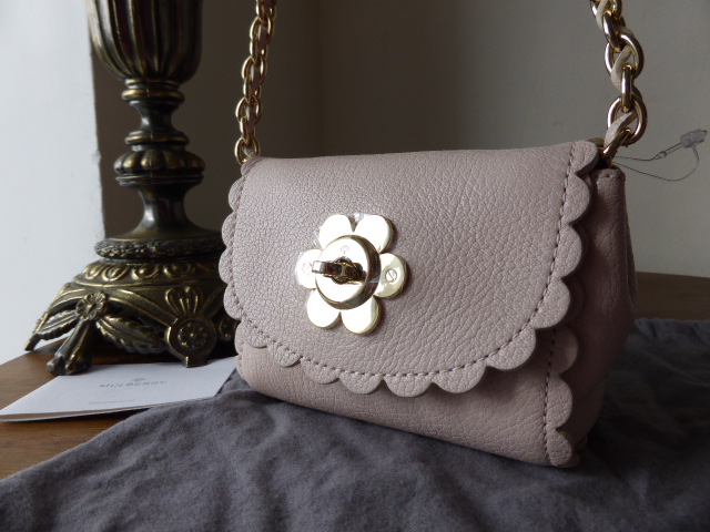 Mulberry Mini Cecily Flower in Light Berry Cream Classic Calf Leather - SOLD