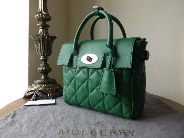 Mulberry Mini Cara Delevingne Bag in Green Quilted Lamb Nappa