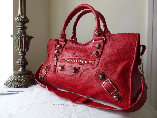 Balenciaga Giant Part Time in Coquelicot Lambskin with Rose Gold Hardware - SOLD
