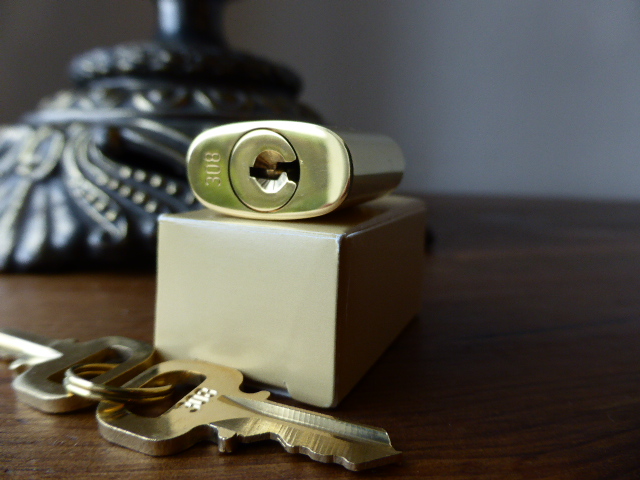 Louis Vuitton Golden Brass Padlock & 2 Keys (308) - SOLD