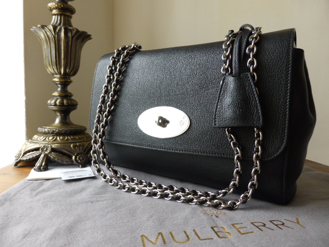 Mulberry Lily Medium in Black Glossy Goat with Silver Nickel Hardware - SOLD