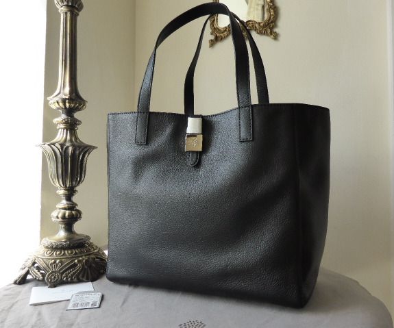 Mulberry Tessie Tote in Black Soft Small Grain Leather - SOLD