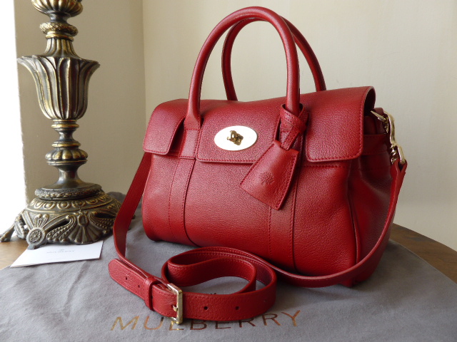 Mulberry Small Bayswater Satchel in Poppy Red Glossy Goat Leather - SOLD