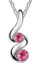 Pink Crystal Pendant Ladies Necklace