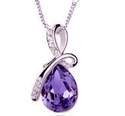 Purple Crystal Rhinestone Pendant Necklace