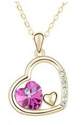 Pink Heart Gold Plated Austrian Crystal Rhinestone Necklace