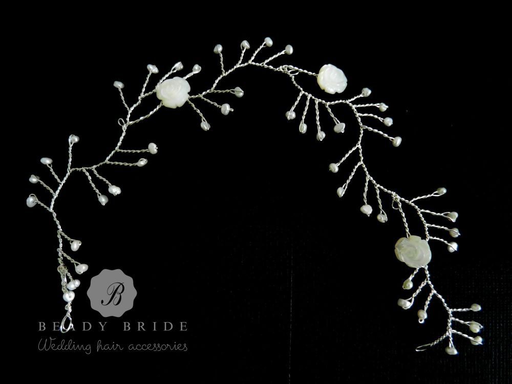 Pearl-cream-white-bridal-hair-vine by Beady Bride UK (3) Pearl-cream-white-bridal-hair-vine by Beady Bride UK (3)