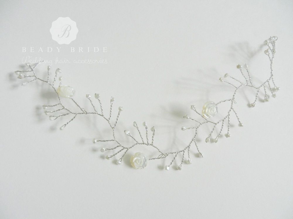 Pearl-cream-white-bridal-hair-vine by Beady Bride UK (4) Pearl-cream-white-bridal-hair-vine by Beady Bride UK (4)