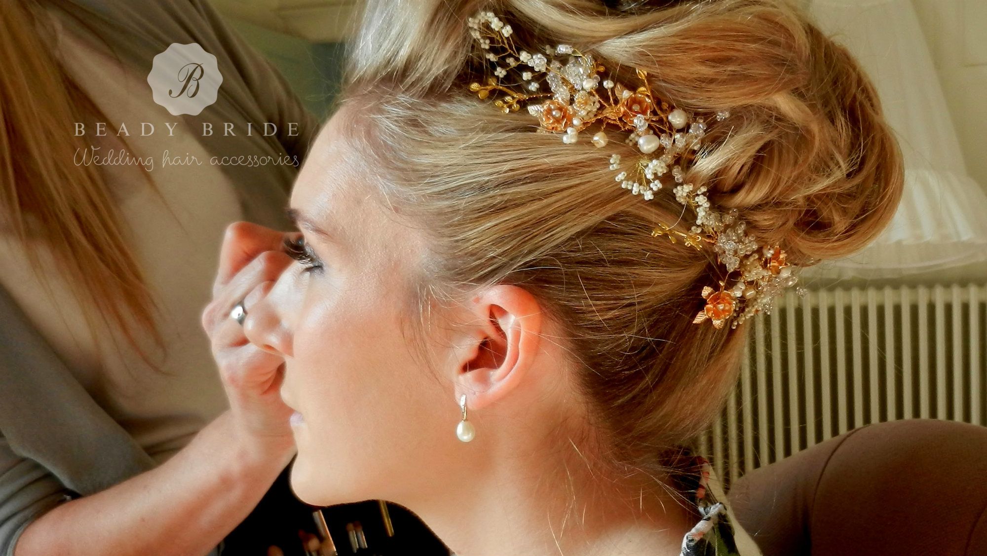 Floral wedding hair accessories by Beady Bride-UK
