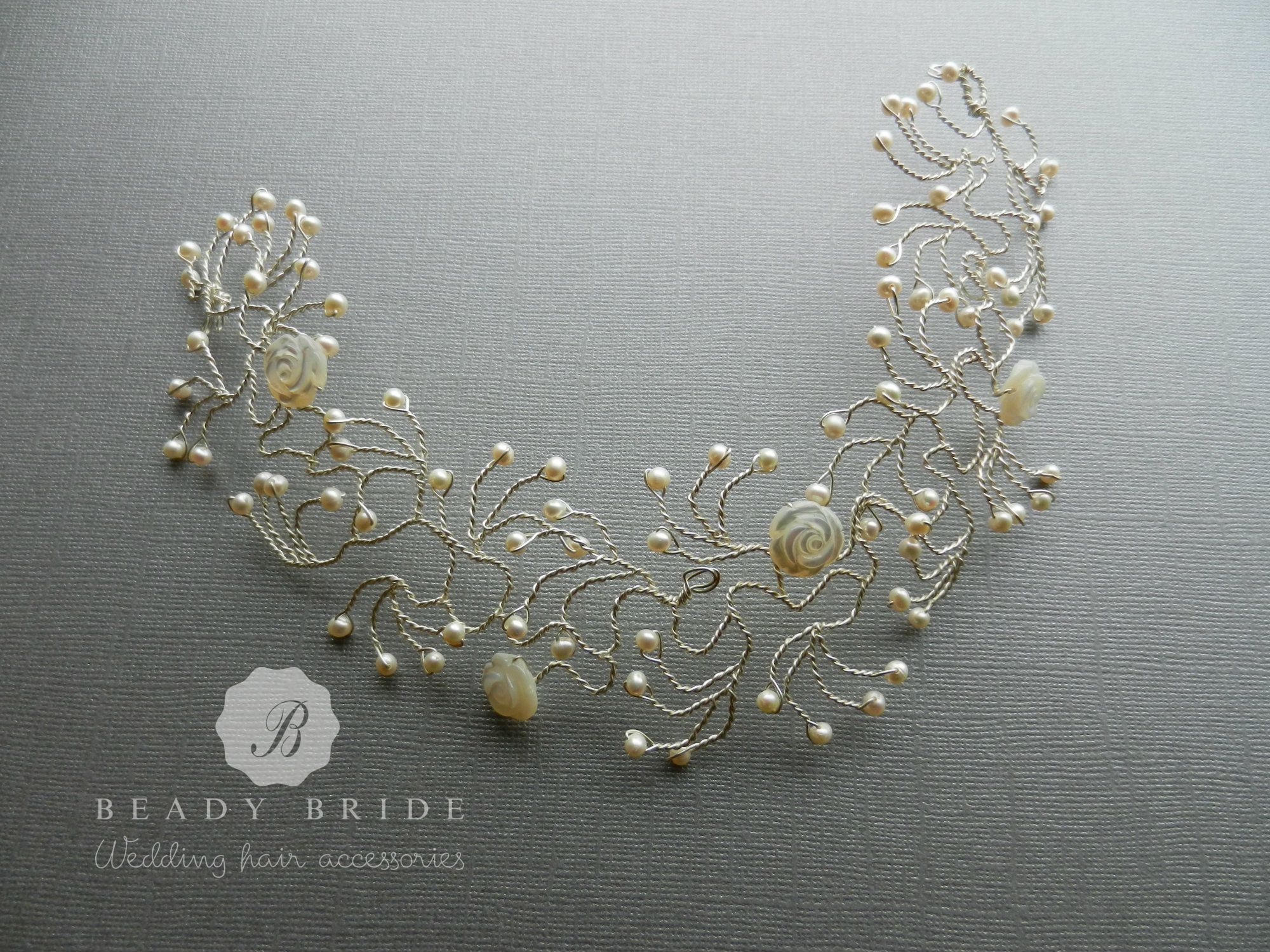 delicate and intricate pearl bridal hair accessory-UK