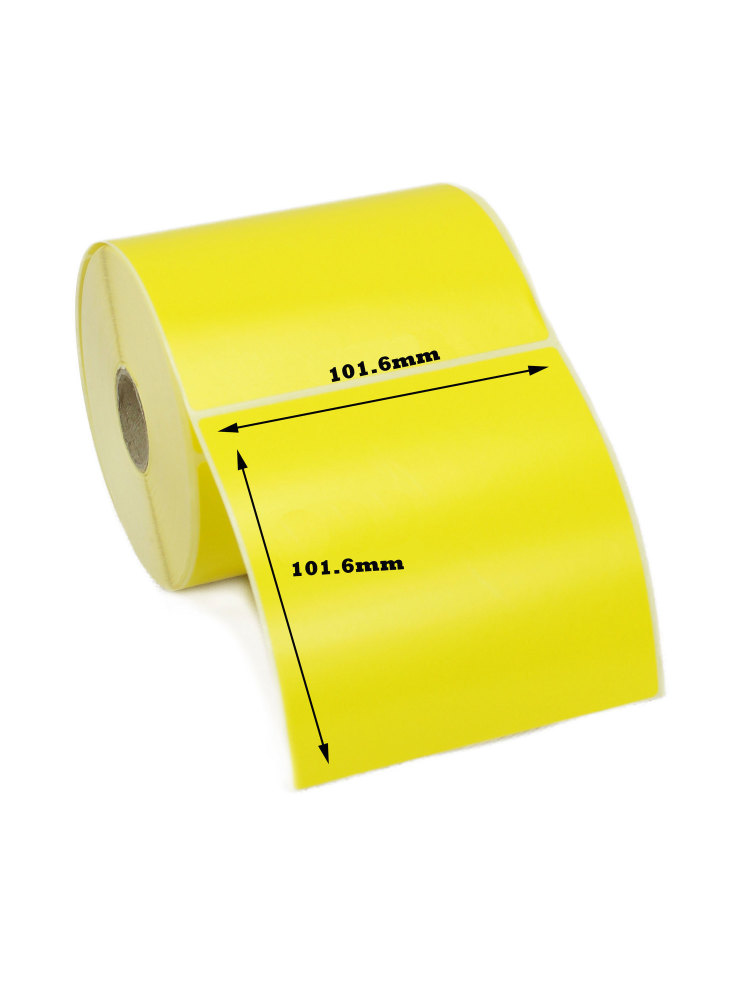 101.6x101.6mm Yellow Direct Thermal Labels (5,000 Labels)