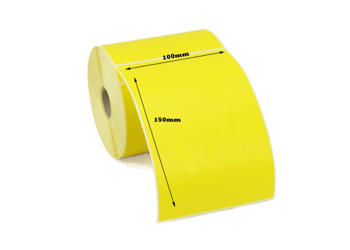 100 x 150mm Yellow Direct Thermal Labels (1,250 Labels)