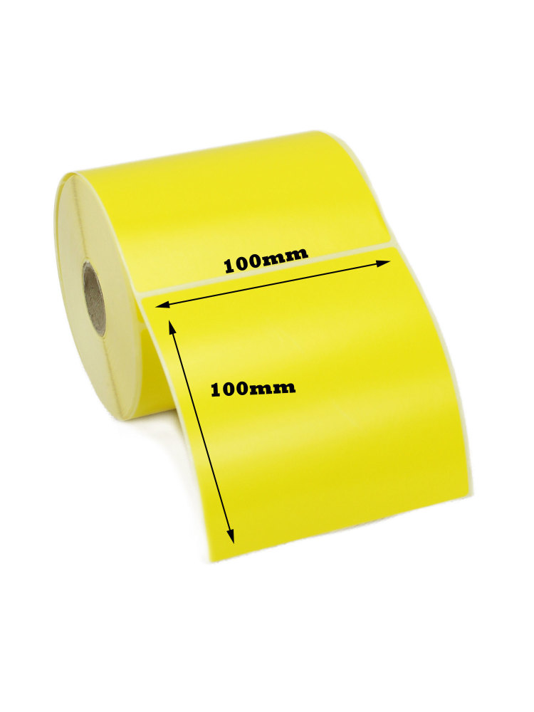 100x100mm Yellow Direct Thermal Labels (5,000 Labels)
