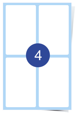 A4 Laser Sheets - 4 Label Per Sheet - 100 Sheets Per Box