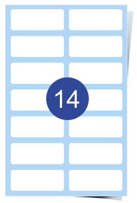 A4 Laser Sheets - 14 Label Per Sheet - 100 Sheets Per Box